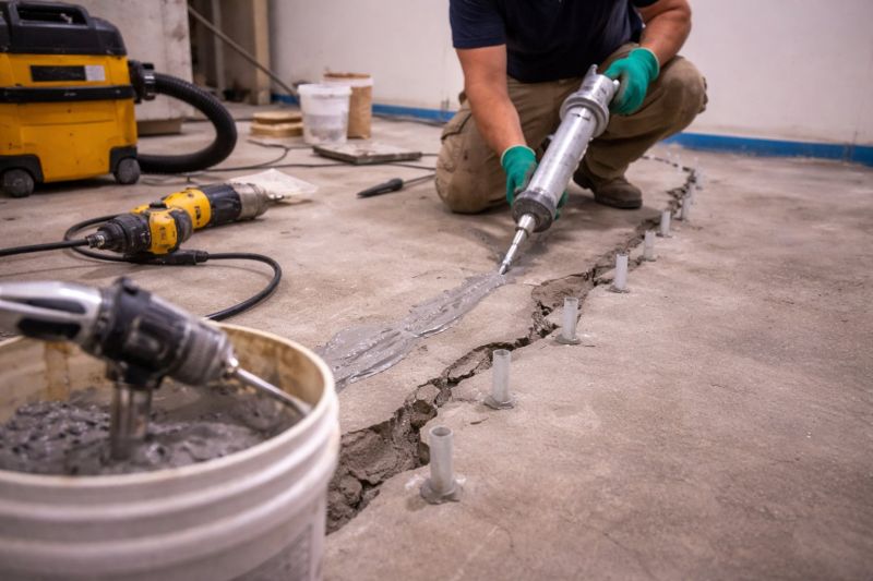 Cracked Basement Floor Repair in La Plata, MD