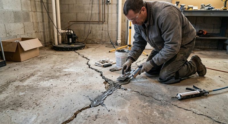 Cracked Basement Floor Repair in La Plata, MD
