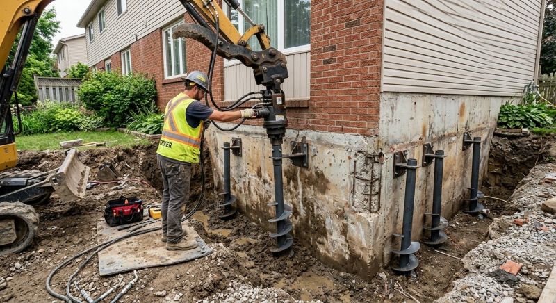 Helical Piers Installation in La Plata, MD
