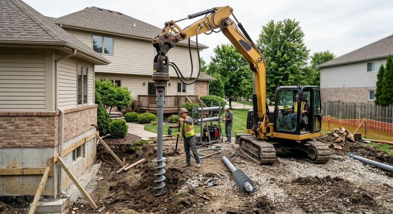 Helical Pile Installation in La Plata, MD